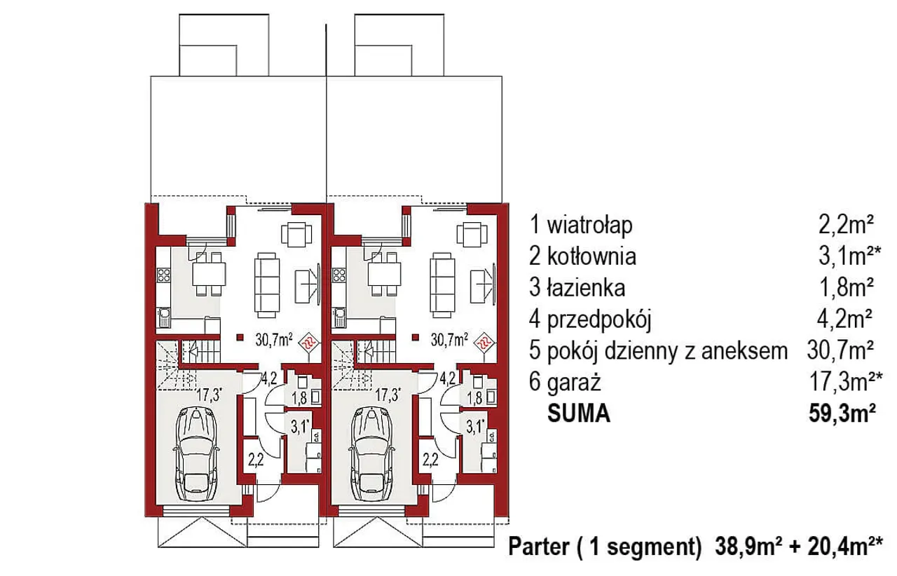 Andrea A dwurodzinny (jednorodzinny dwulokalowy)