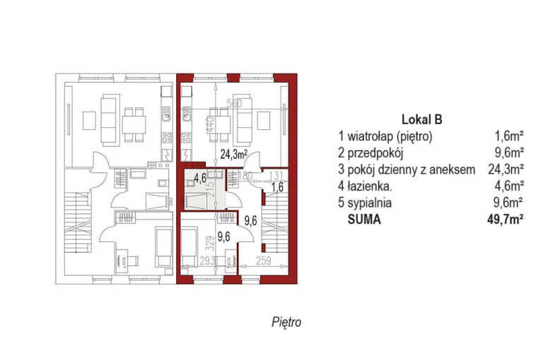 Duo 48+82 jednorodzinny dwulokalowy bliźniak