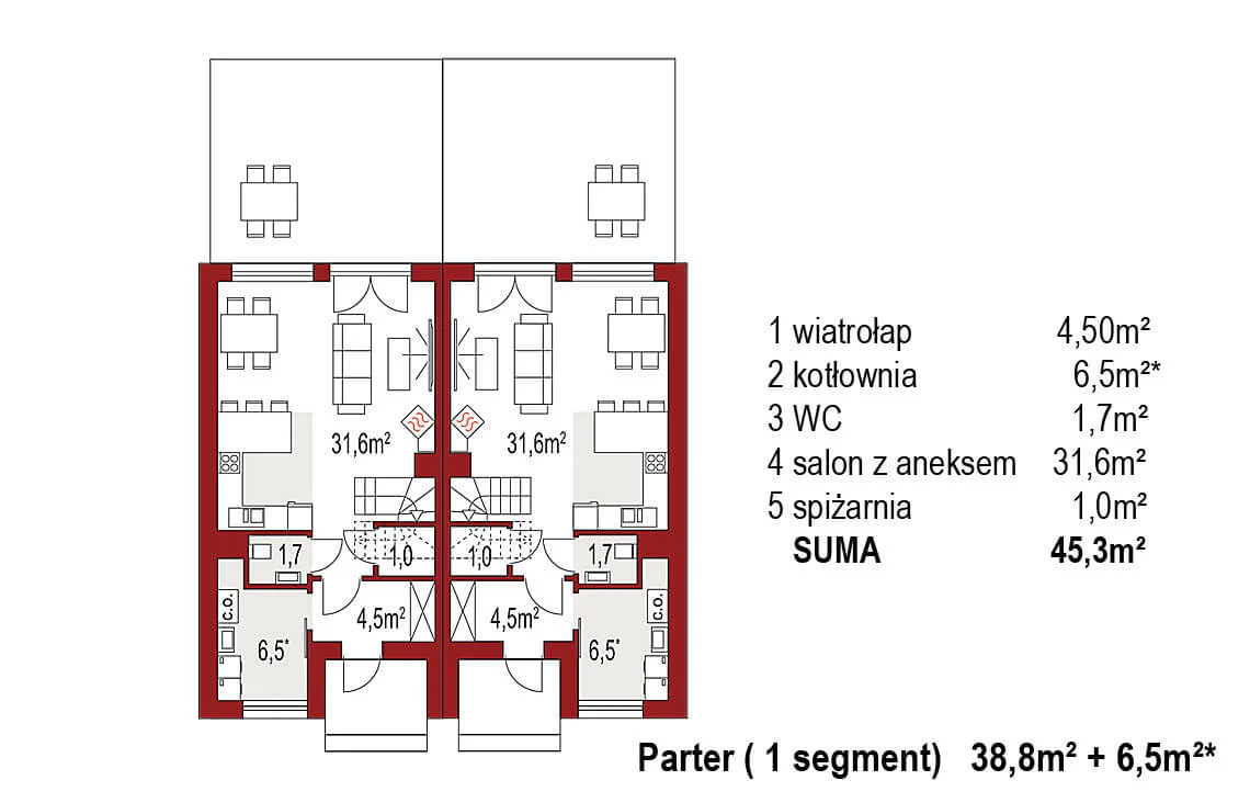 Iskra C dwurodzinny (jednorodzinny dwulokalowy)