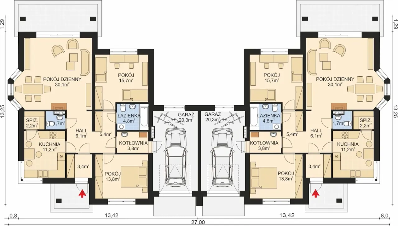 APS 093 DWULOKALOWY Rzut 1