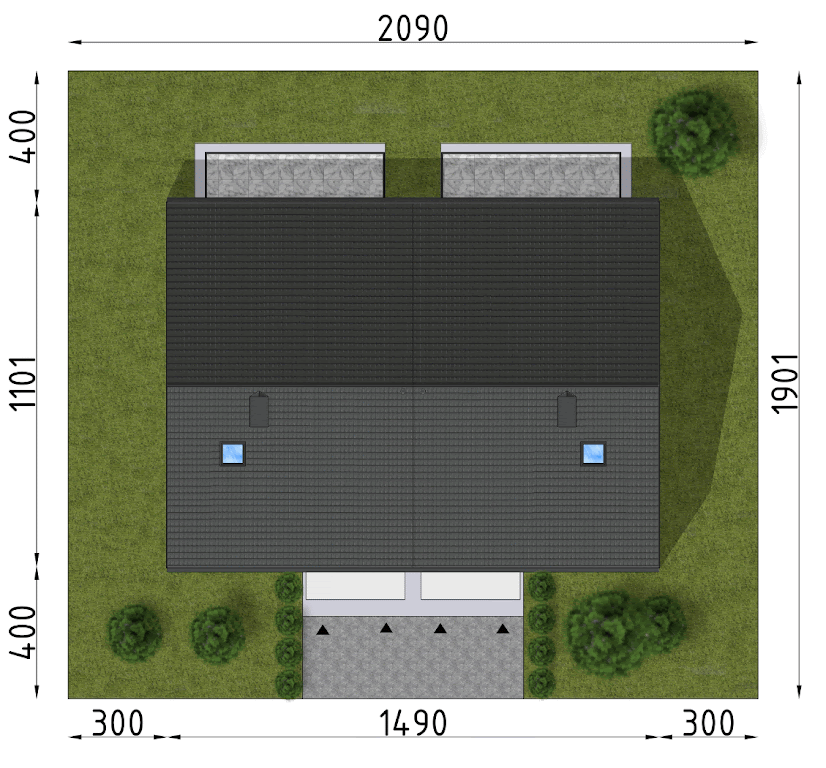 D424A - Zabudowa bliźniacza - segmenty dwulokalowe WT2021