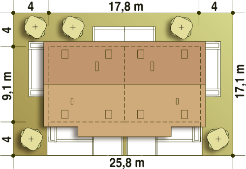 Turkawka z garażem 1-st. bliźniak A-BL1