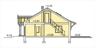 Sielanka 30 st. wersja A dach 2-spadowy z pojedynczym garażem