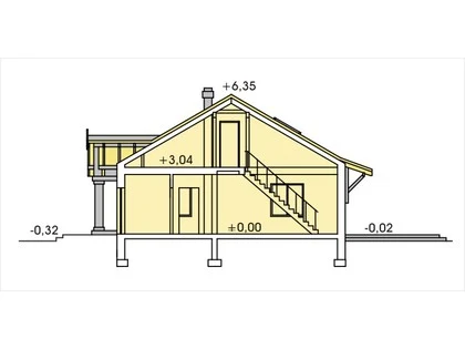 Sielanka 30 st. wersja B dach 4-spadowy z pojedynczym garażem