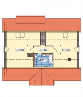 Sielanka 30 st. wersja A dach 2-spadowy bez garażu
