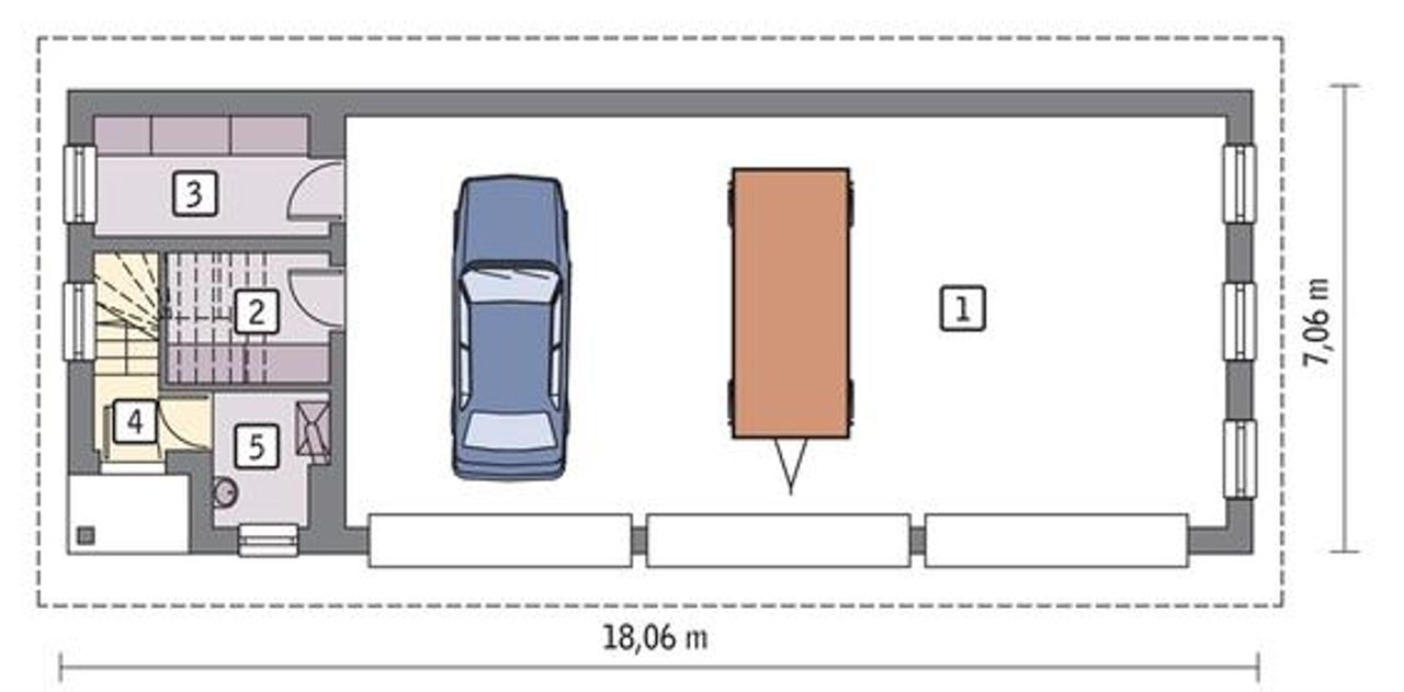 budynek garażowo-magazynowy z częścią mieszkalną gmc06 - GMC06 Rzut 1