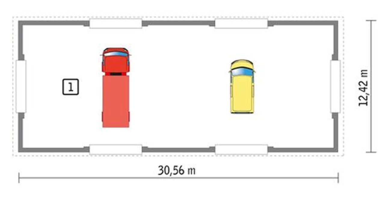 budynek garażowo-magazynowy gmc15 - GMC15 Rzut 1