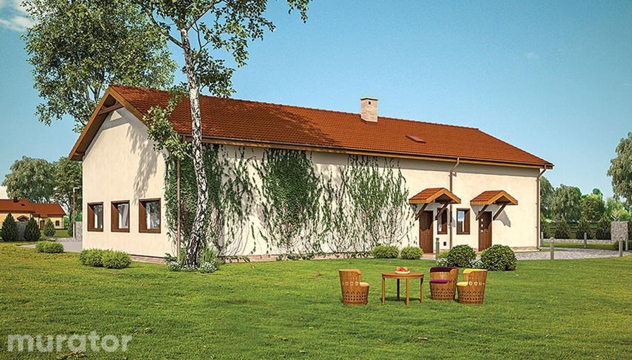 budynek garażowo-magazynowy z częścią mieszkalną, pomocniczą i antresolą gospodarczą gmc57a - GMC57a Wizualizacja 2