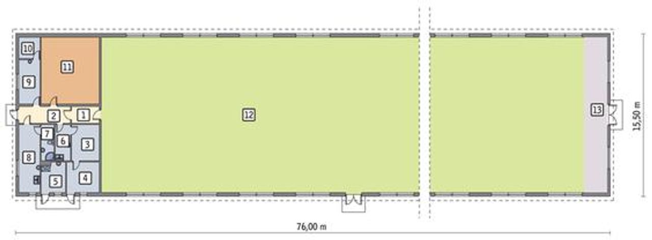 kurnik dla 15559 sztuk brojlerów kurzych kc06 - KC06 Rzut 1