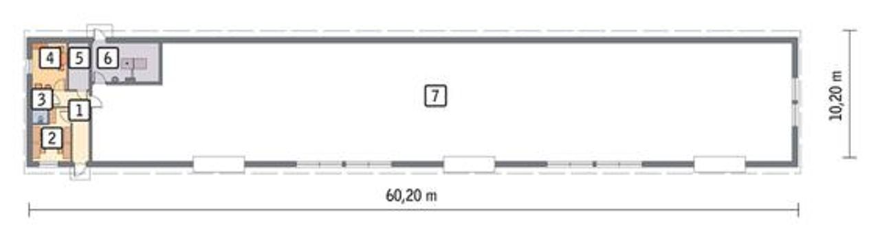 magazyn z pomieszczeniami pomocniczymi pmc03 - PMC03 Rzut 1