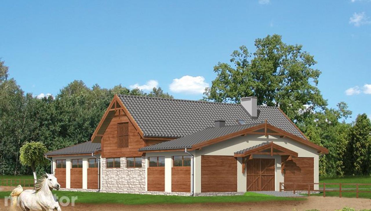stajnia dla 12 koni z częścią mieszkalną i składową s01 - S01 Wizualizacja 2