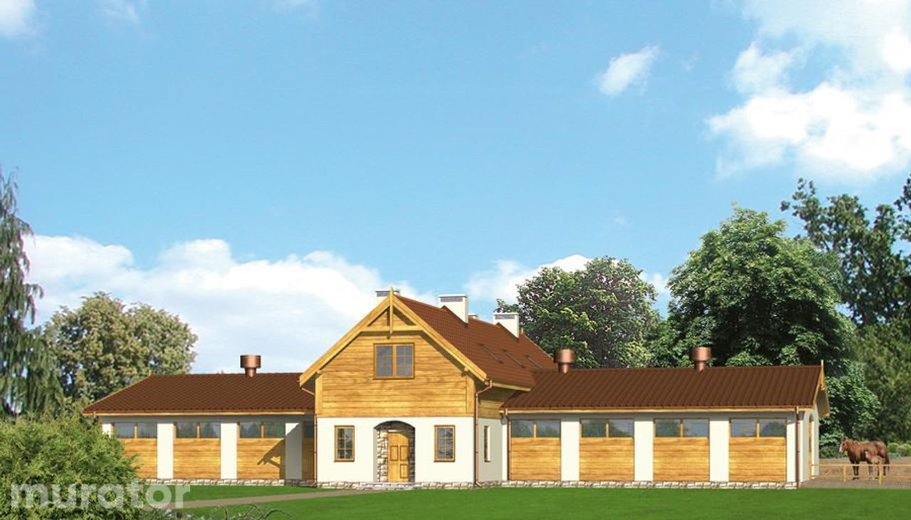 stajnia dla 16 koni z częścią mieszkalną s01a - S01a Wizualizacja 1