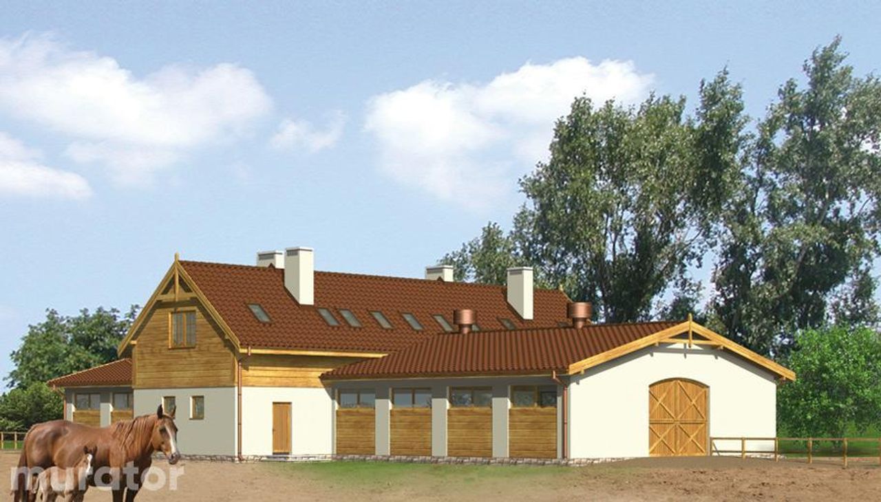 stajnia dla 16 koni z częścią mieszkalną s01a - S01a Wizualizacja 2