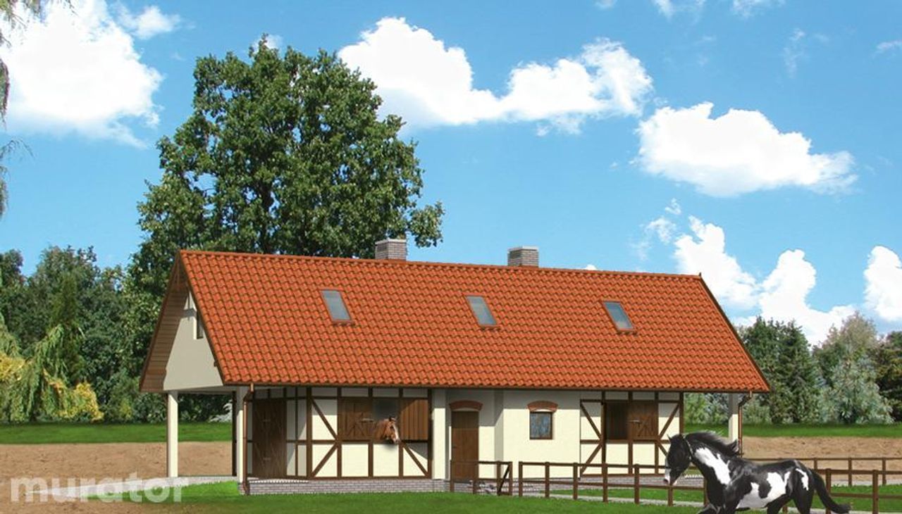 stajnia dla 4 koni, z częścią mieszkalną s09 - S09