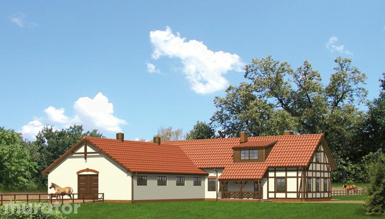 stajnia dla 17 koni z częścią mieszkalną i poddaszem gospodarczym s10 - S10 Wizualizacja 1