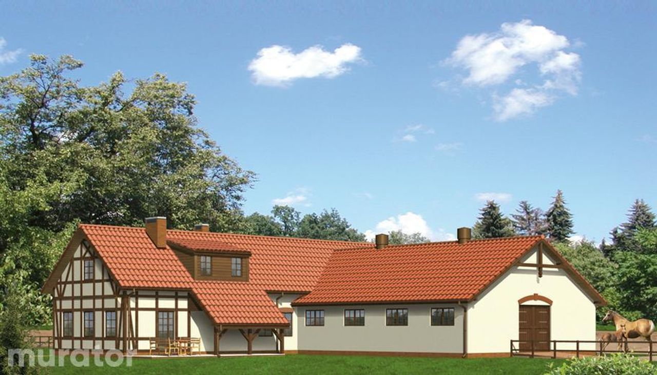 stajnia dla 17 koni z częścią mieszkalną i poddaszem gospodarczym s10 - S10 Wizualizacja 2