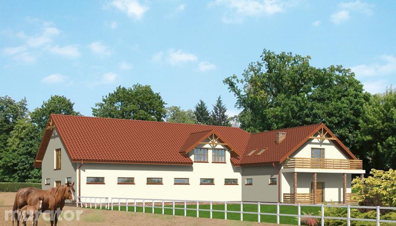 stajnia dla 16 koni z częścią mieszkalną i składową sc07 - SC07 Wizualizacja 1