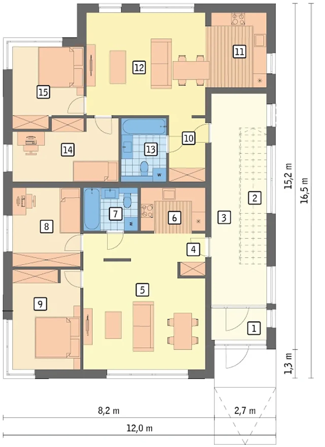 Budynek mieszkalny - alternatywy 6 - UC410 Budynek mieszkalny - alternatywy 6 - UC410 Rzut 1