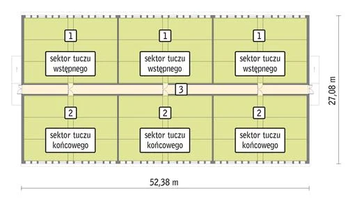 Tuczarnia dla 1440 sztuk, na rusztach - T15