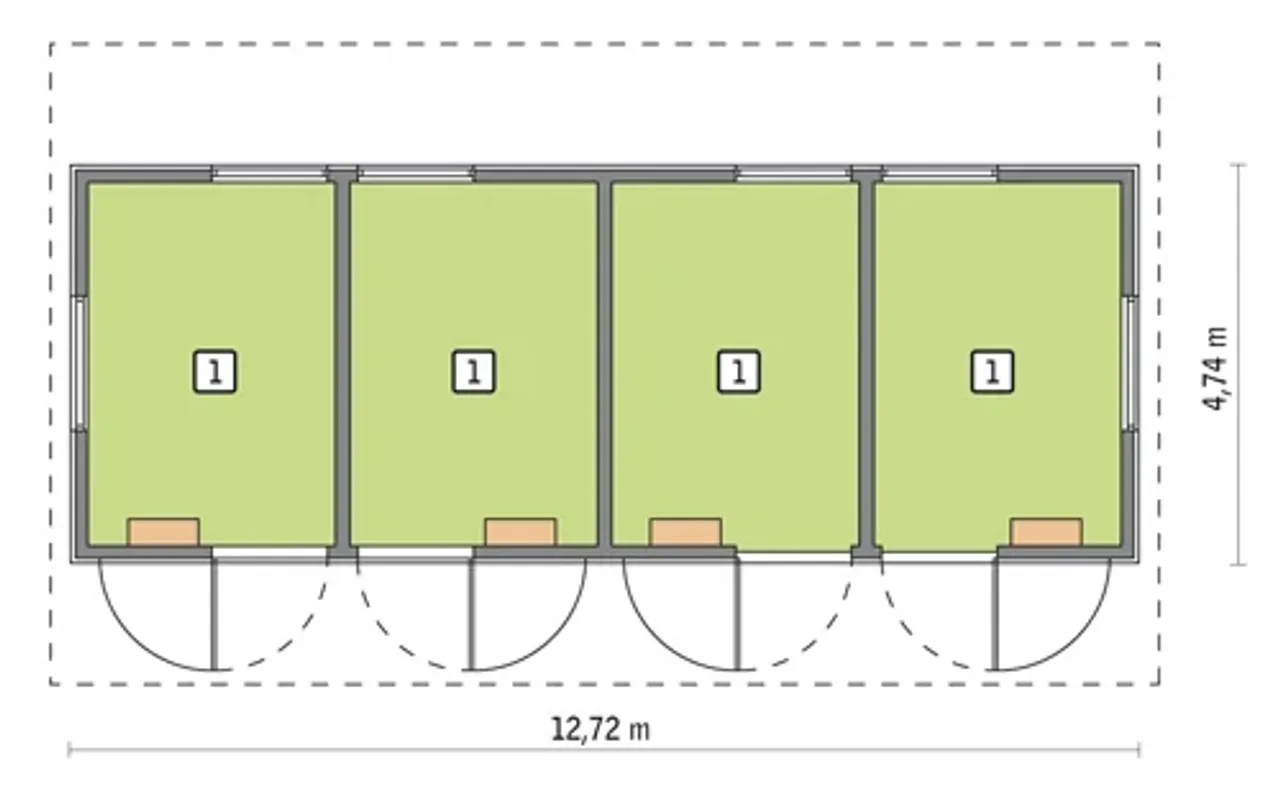 Stajnia dla 4 koni - S13S