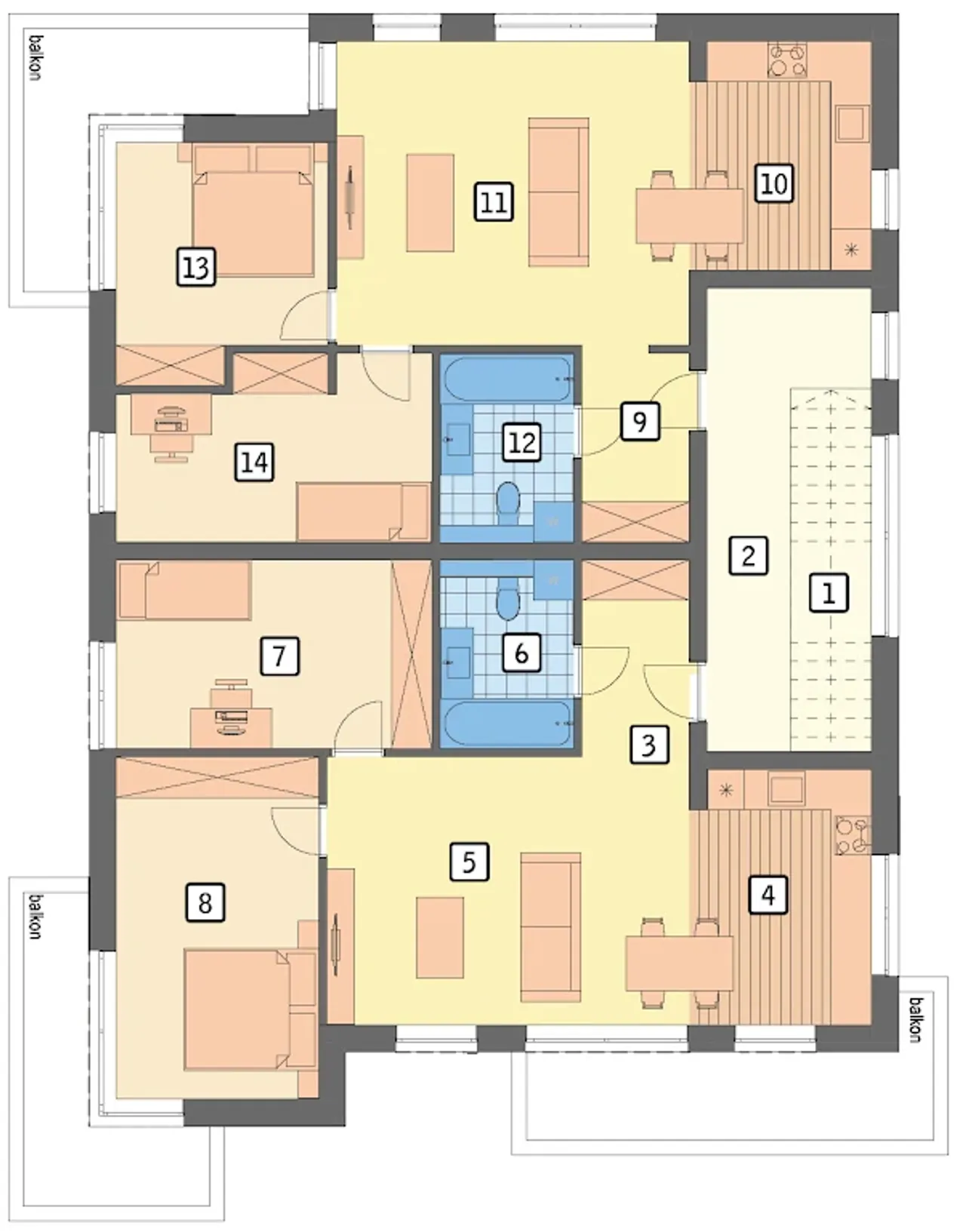 Budynek mieszkalny - alternatywy 4a - UC410a Budynek mieszkalny - alternatywy 4a - UC410a Rzut 2