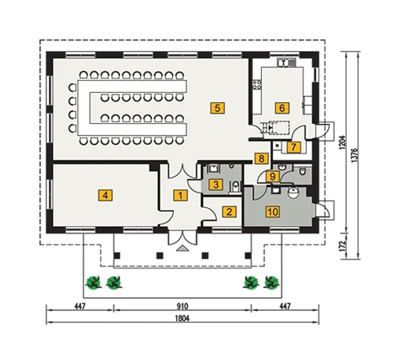 Budynek usługowy - U26c Budynek usługowy - U26c Rzut 1