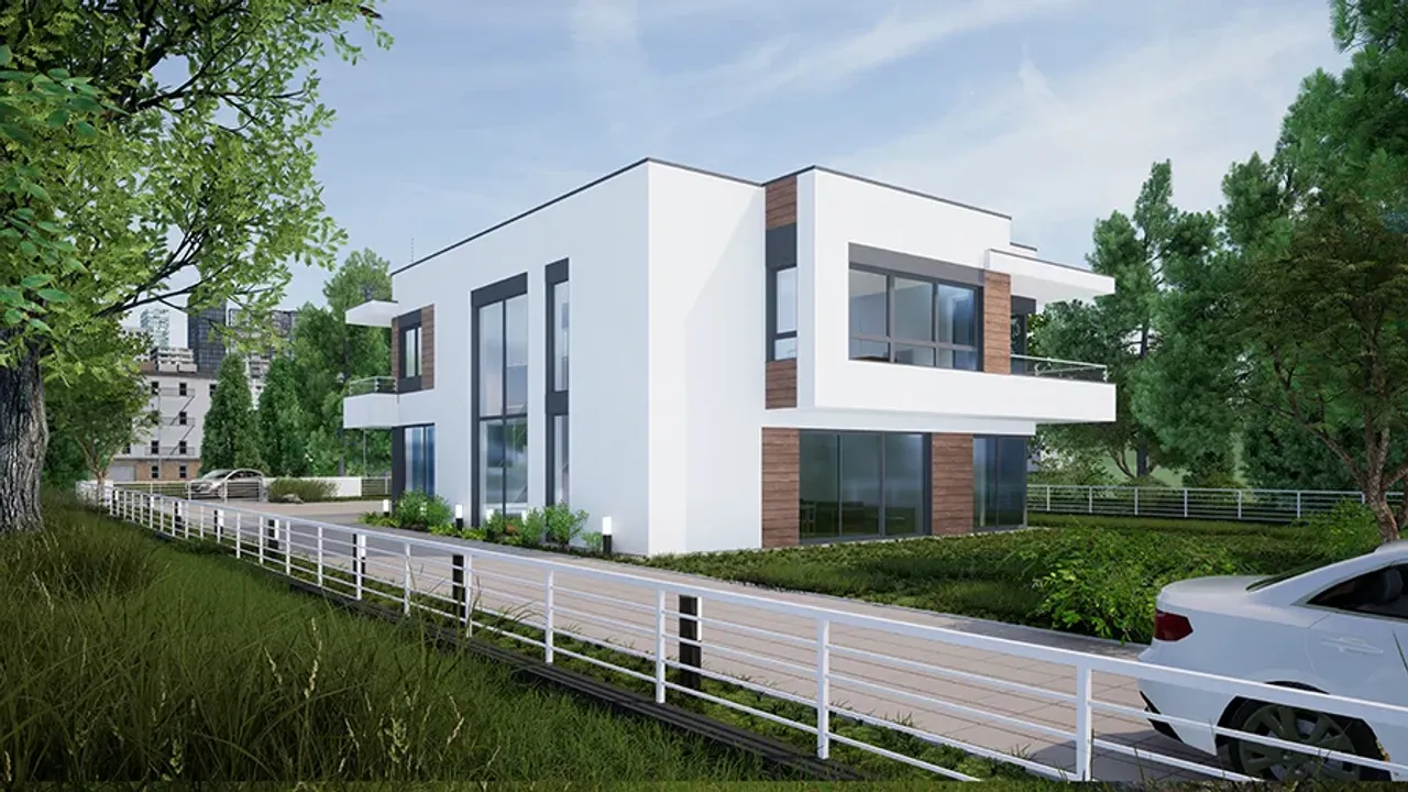 Budynek mieszkalny - alternatywy 4b - UC410b Budynek mieszkalny - alternatywy 4b - UC410b Wizualizacja 3
