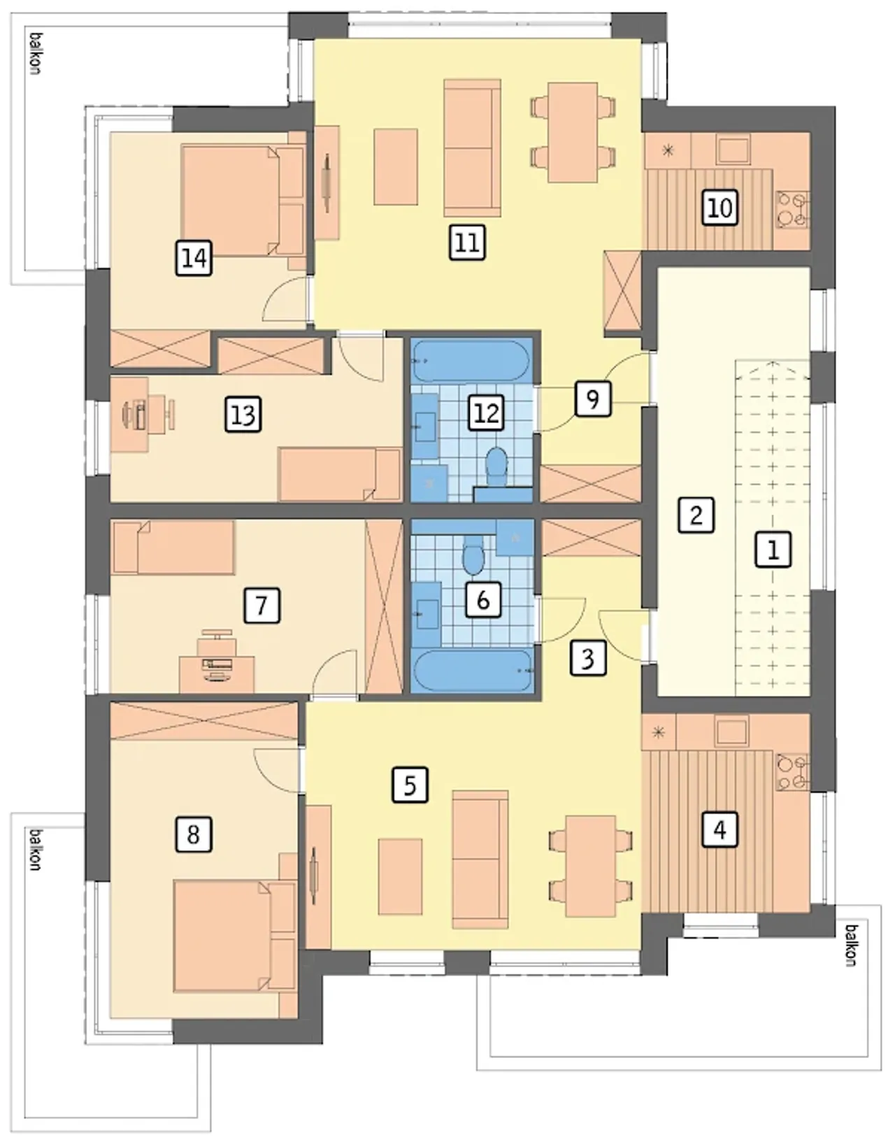 Budynek mieszkalny - alternatywy 4b - UC410b Budynek mieszkalny - alternatywy 4b - UC410b Rzut 2