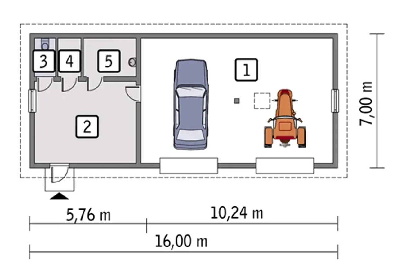 Budynek garażowo-magazynowy z pom. pomocniczymi - GMC51a