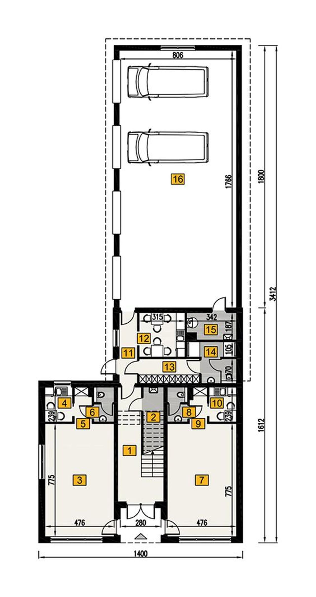 budynek usługowy u34a - U34a Rzut 1