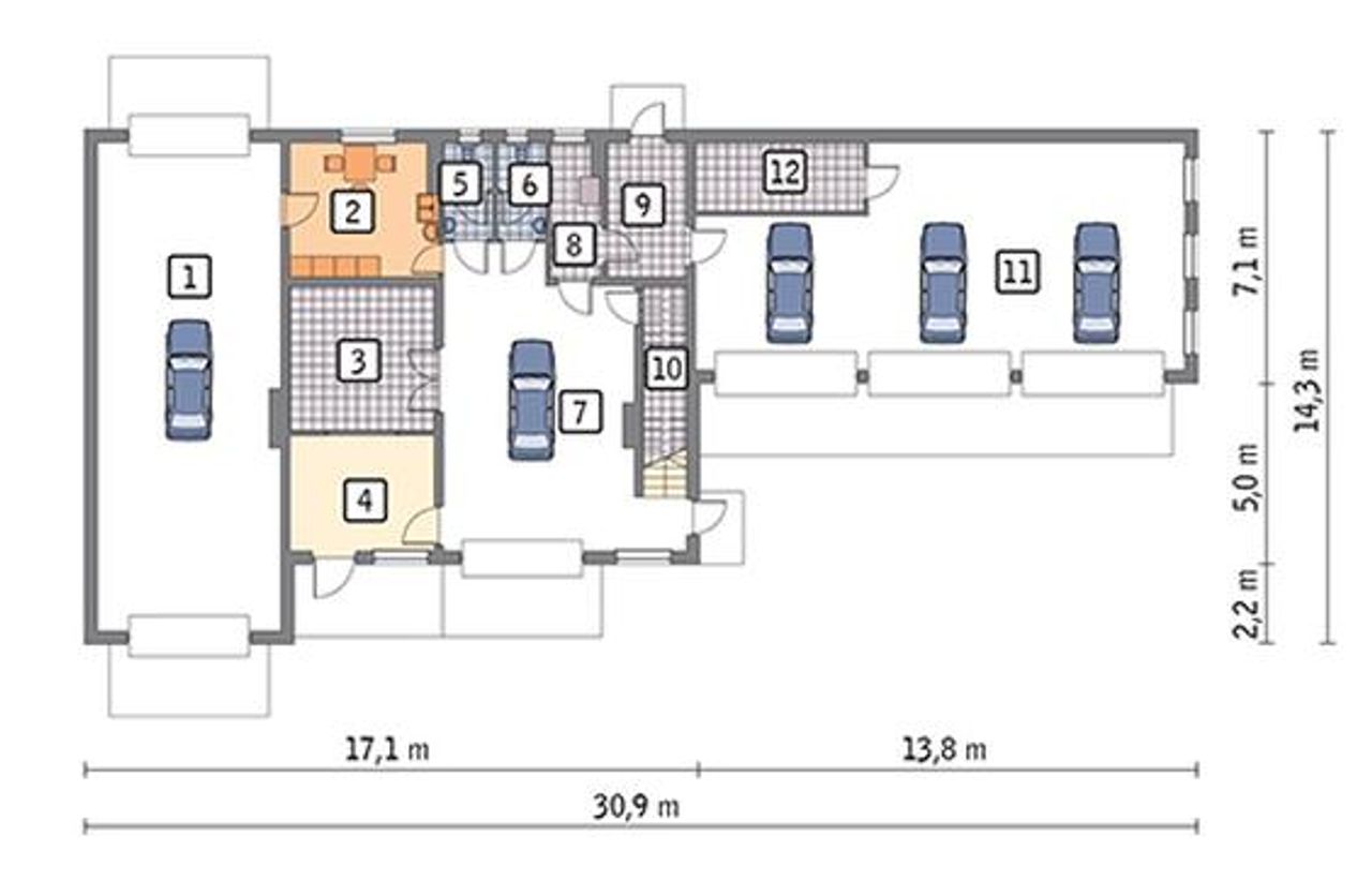 budynek usługowy uc12a - UC12a Rzut 1
