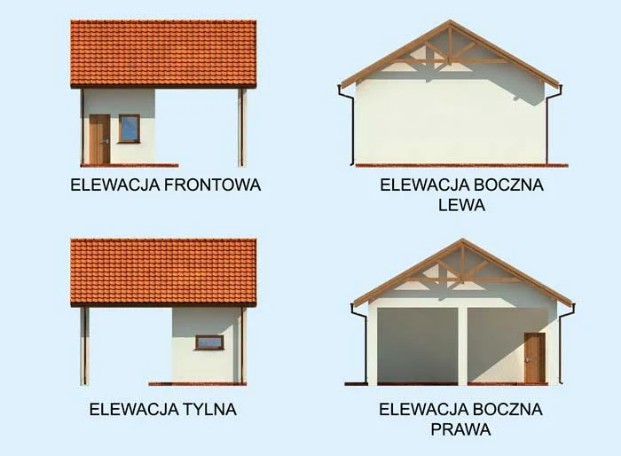 G212 Szkielet Drewniany Wiata Garażowa