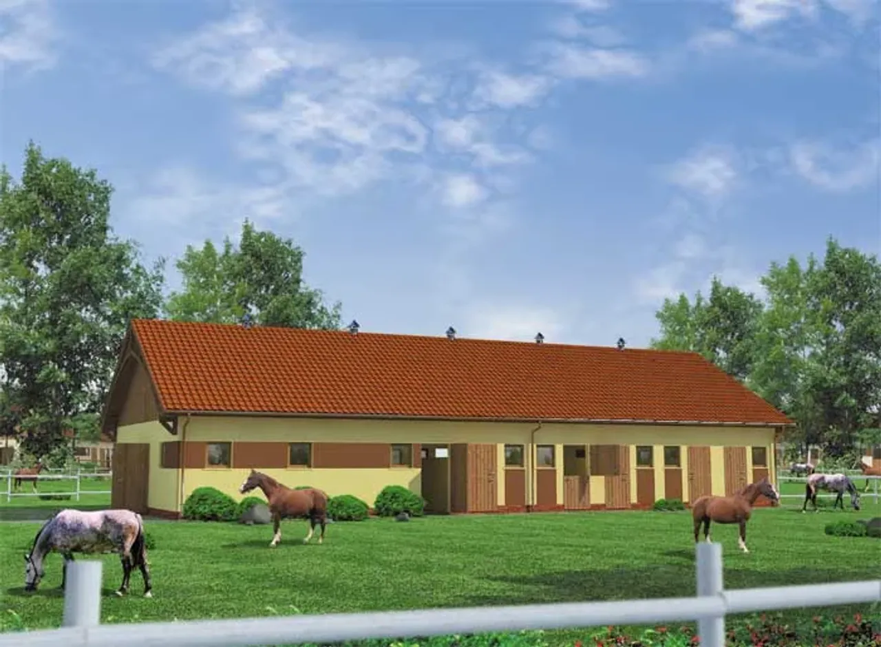 S21 stajnia dla koni - 13 boksów Wizualizacja 1