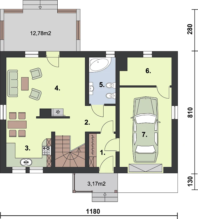 Trypolis szkielet drewniany