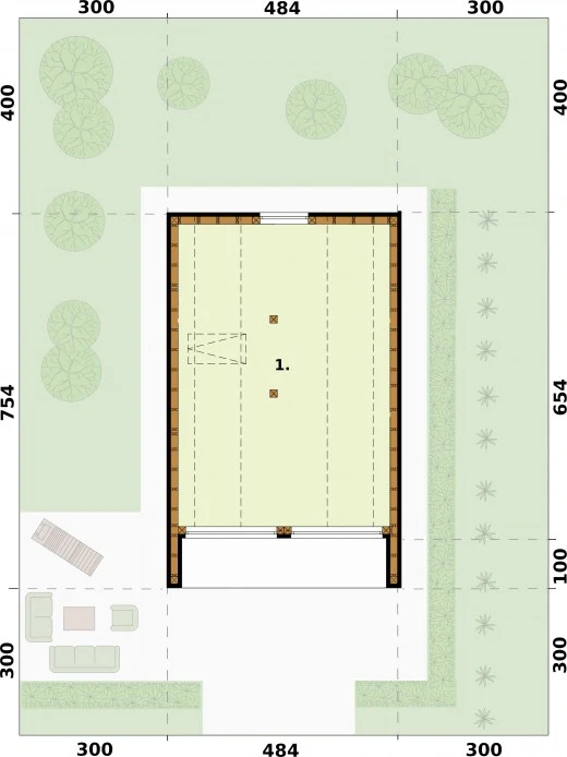 Moca A szkielet drewniany dom letniskowy na zgłoszenie do 35m2