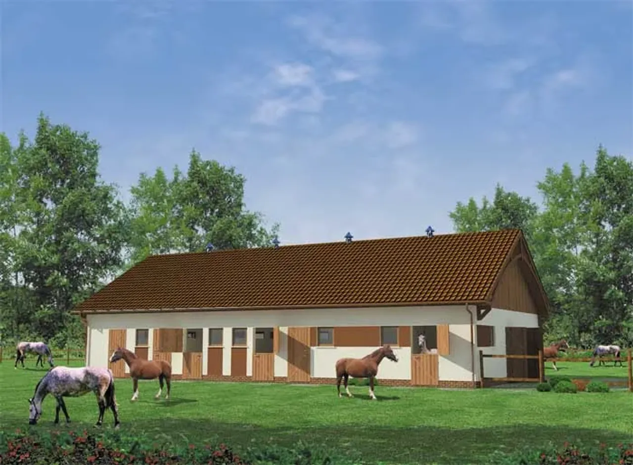 S20 Stajnia dla koni - 10 boksów Wizualizacja 1