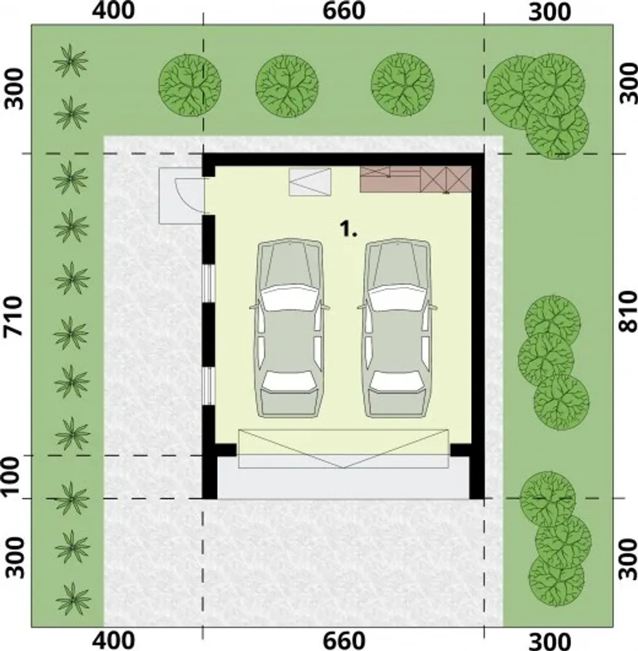 G358 garaż dwustanowiskowy