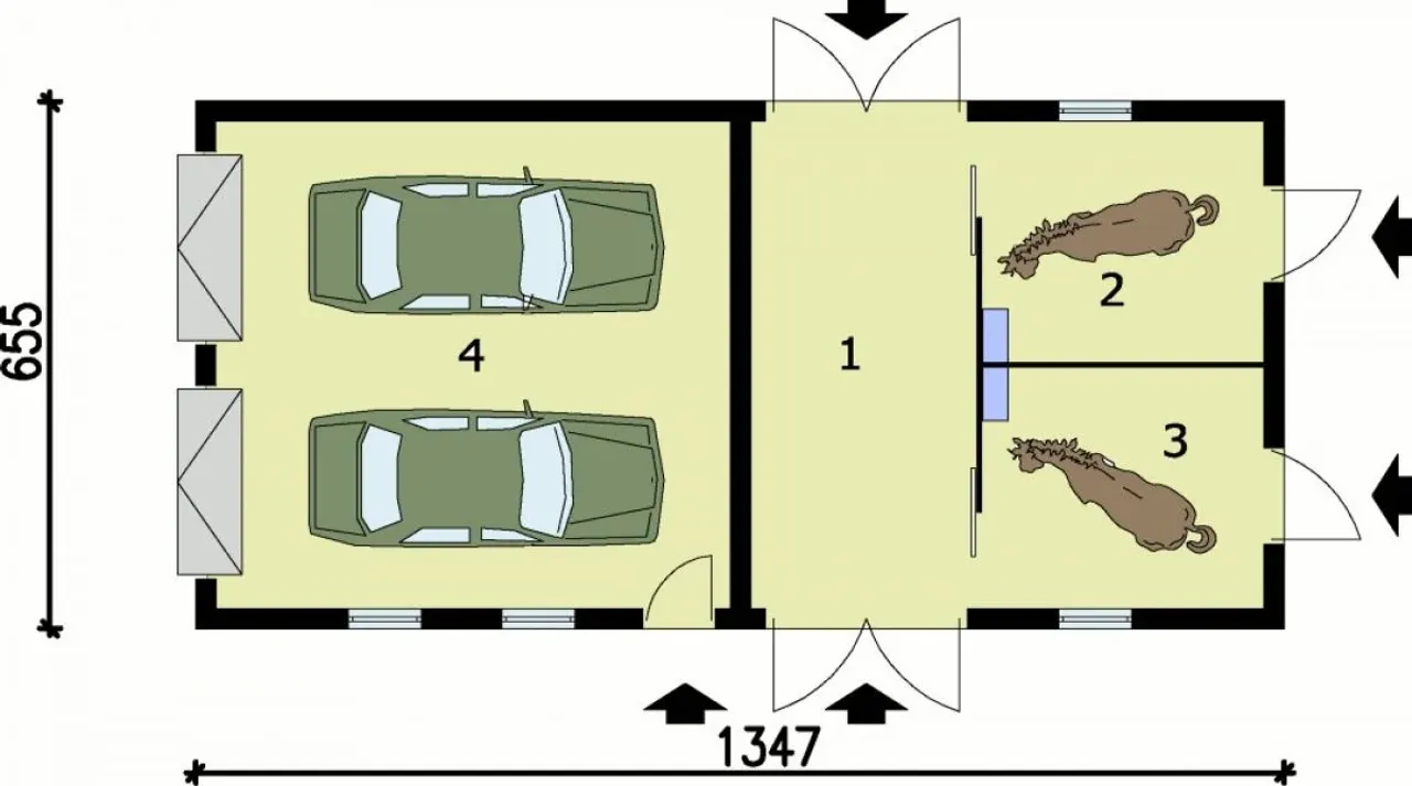 S15 stajnia dla koni - 2 boksy