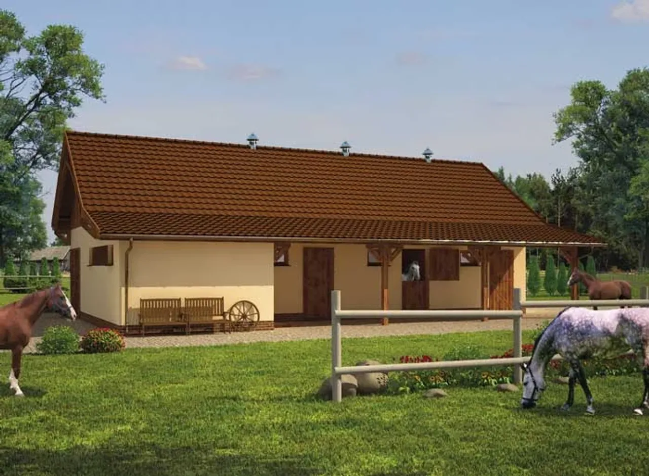 S37 Stajnia dla koni - 3 boksy Wizualizacja 1