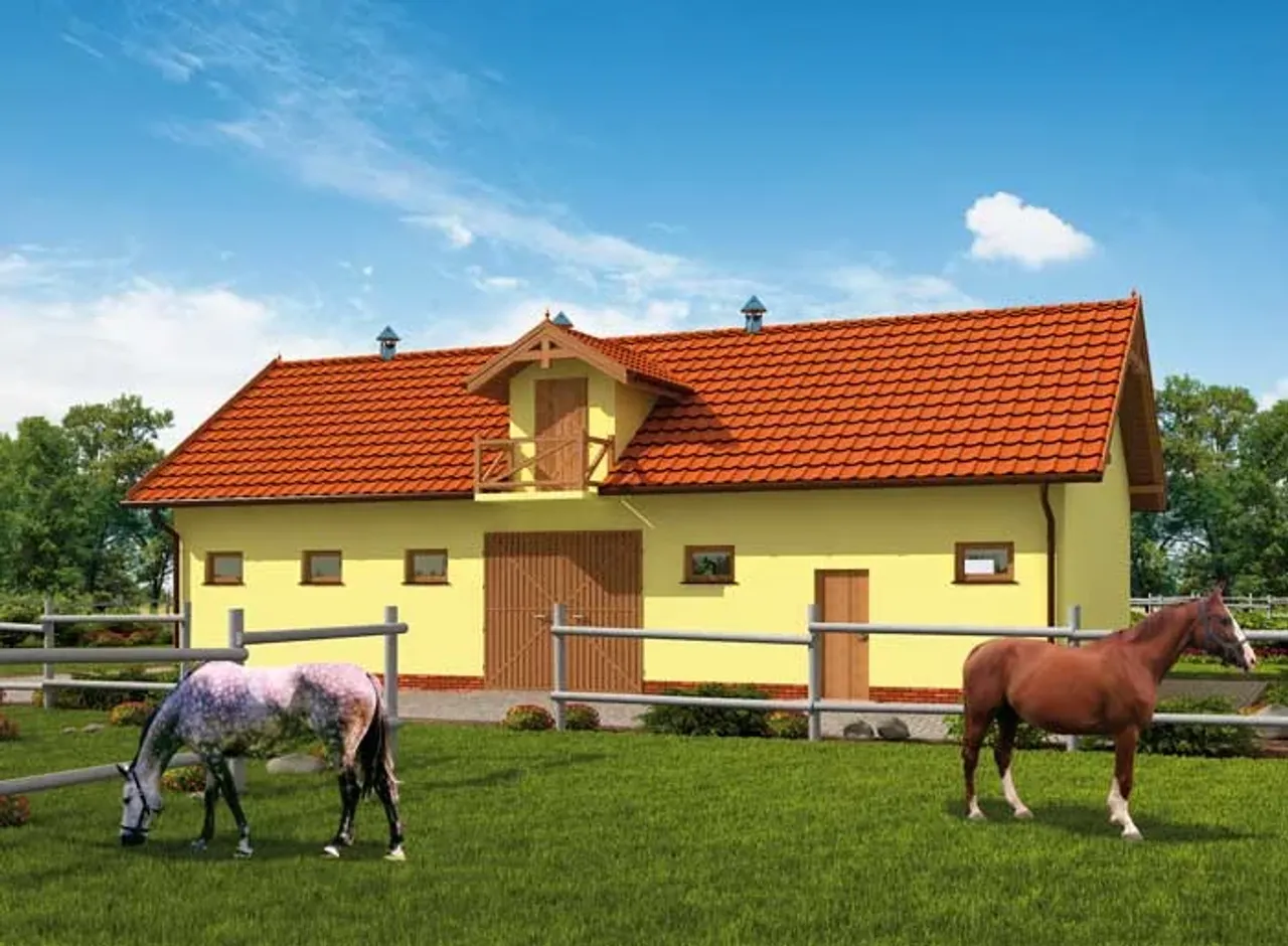 S41 Stajnia dla koni - 4 boksy Wizualizacja 1