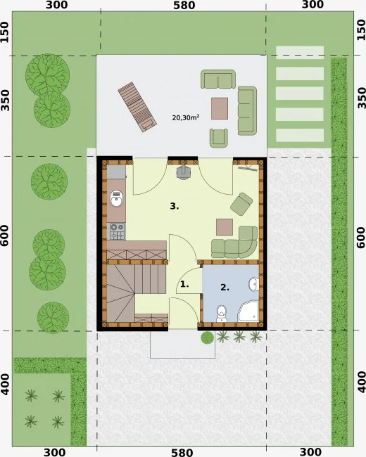 Lido 2 C Szkielet Drewniany Dom Mieszkalny, Z Antresolą
