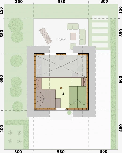 Lido 2 C Szkielet Drewniany Dom Mieszkalny, Z Antresolą