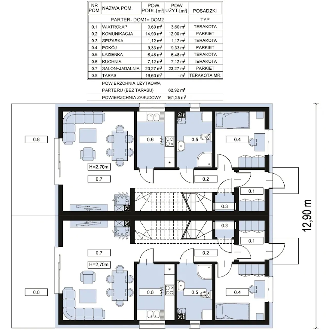 Twins 2 dwa domy Rzut 1